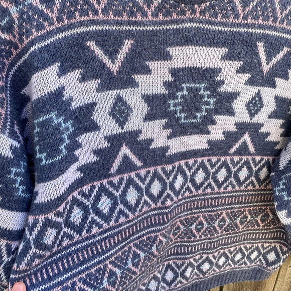 Vintage Blue and Pink Sweater - Picture 4 of 5